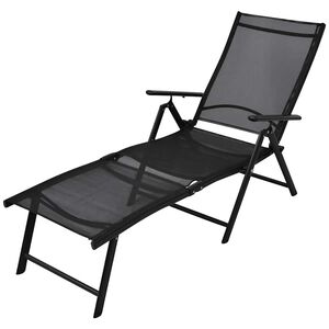 vidaXL foldbar liggestol aluminium sort