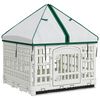 vidaXL 4 Panelers Hundelufter med Tag 122 x 106,5 x 82 cm Plastik Hvid