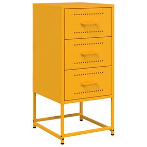 vidaXL sengebord 36x39x78 cm st&aring;l sennepsgul