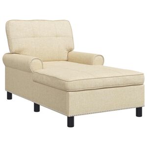 vidaXL Chaise Lounge med pude Creme 91 x 157 x 91 cm Stof