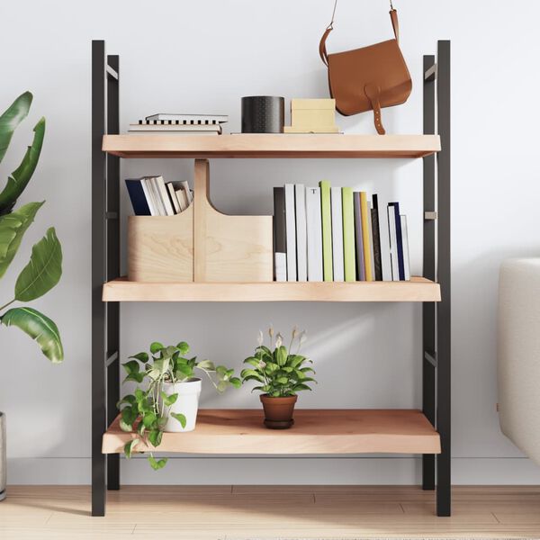 vidaXL væghylde 80x40x(2-6) cm ubehandlet massivt egetræ