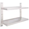 vidaXL v&aelig;ghylde 2 niveauer 100 x 30 cm rustfrit st&aring;l