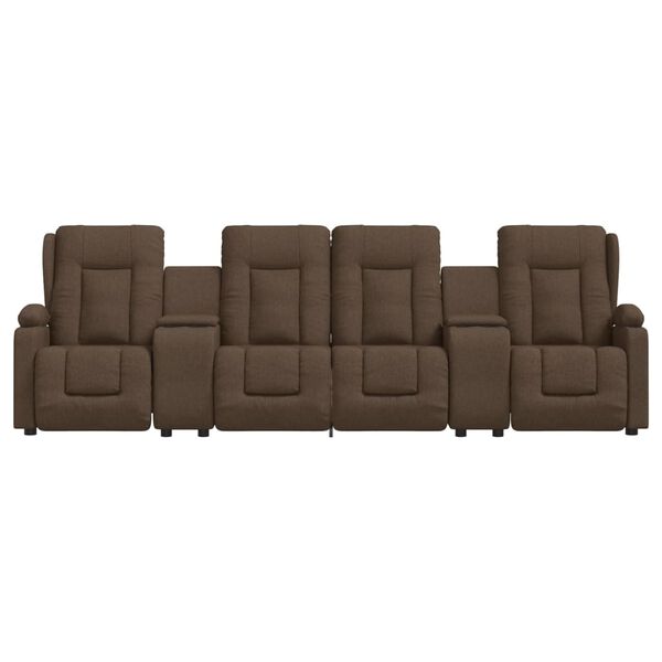 vidaXL 4-personers massagestol med kopholdere stof brun