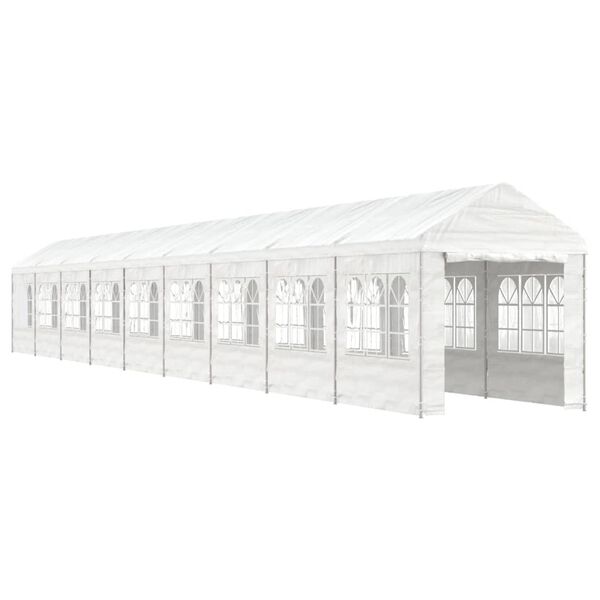 vidaXL pavillon med tag 20,07x2,28x2,69 m polyethylen hvid