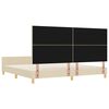 vidaXL Sengestel med hovedg&aelig;rde Creme 200 x 200 cm Stof