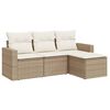 vidaXL sofas&aelig;t til haven 4 dele med hynder polyrattan beige