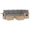 vidaXL sofas&aelig;t til haven 7 dele med hynder polyrattan beige