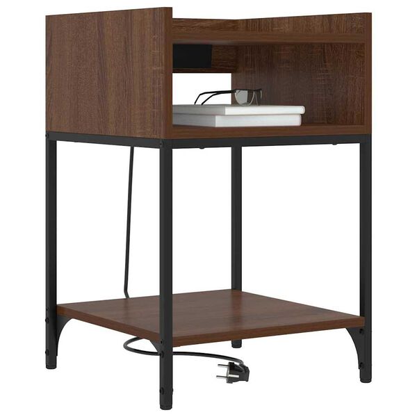 vidaXL Natskab med hylde 2 pcs Brun eg 40 x 40 x 61 cm Konstrueret tr&aelig;