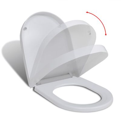 vidaXL soft close toiletsæde quick-release design firkantet hvid