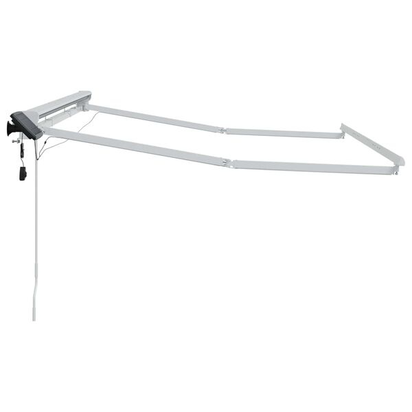 vidaXL Manuel markise-ramme med LED-lys Hvid 3,5 x 2,5 m Aluminium