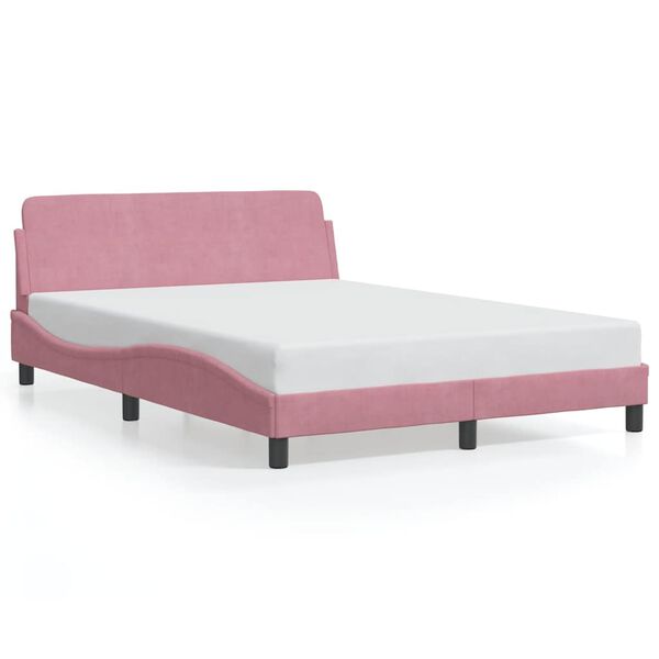 vidaXL sengeramme med sengegavl Dover Pink 140x190 cm Fl&oslash;jl