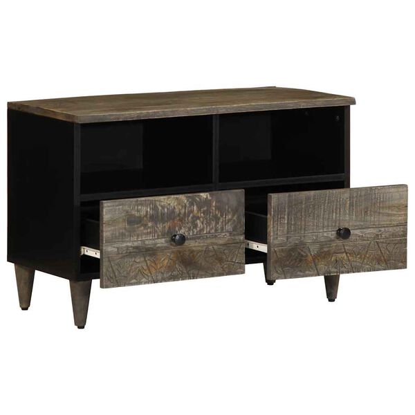 vidaXL tv-bord 70x33,5x46 cm massivt mangotr&aelig; lysegr&aring;