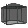 vidaXL pavillon 2,93x2,93 m mesh-v&aelig;gge st&aring;l antracitgr&aring;