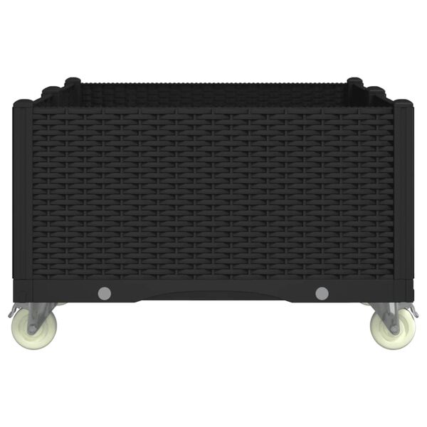 vidaXL plantekasse med hjul 100x80x54 cm PP sort