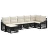 vidaXL Havesofa S&aelig;t 7 stk. Sort polyrattan