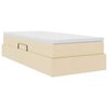 vidaXL Seng med opbevaring og madras Creme 90 x 190 cm Polyester