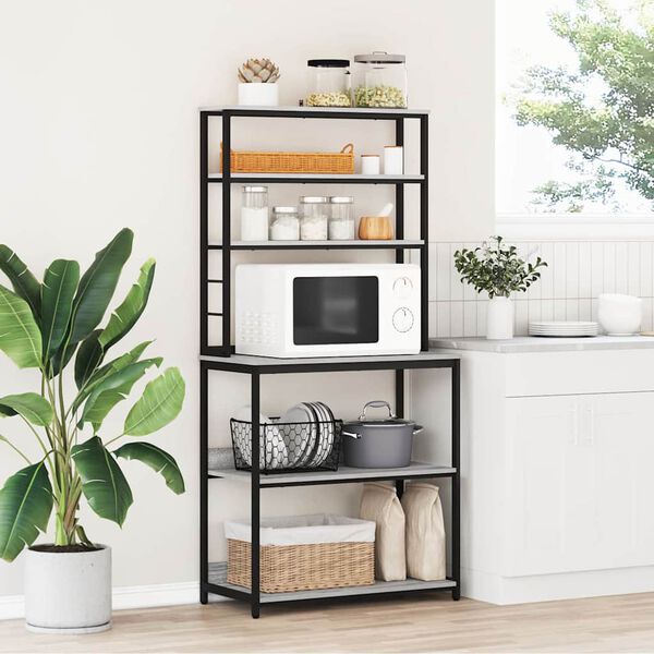 vidaXL K&oslash;kkenhylde Gr&aring; Sonoma 80 x 40 x 168 cm Konstrueret tr&aelig;