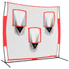 vidaXL b&aelig;rbart baseballnet 183x105x183 cm polyester sort og r&oslash;d