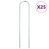 vidaXL jordpl&oslash;kker 25 stk. U-facon 20x3,5 cm galvaniseret st&aring;l