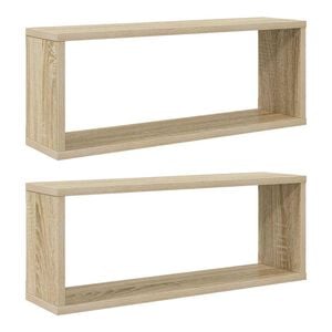 vidaXL v&aelig;ghylder 2stk. 60x15x23cm kubeformet konstrueret tr&aelig; sonoma-eg