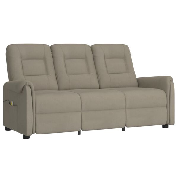 vidaXL 3-personers massagestol mikrofiberstof lysegrå