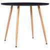 vidaXL spisebord 90 x 73,5 cm MDF sort og egetr&aelig;sfarve