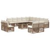 vidaXL Havesofa S&aelig;t 14 stk. Beige og cremehvid polyrattan