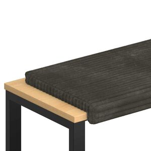 vidaXL B&aelig;nkpude Plush Corduroy Antracit Dybde 35 cm