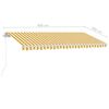 vidaXL markise m. LED-lys 400x300 cm manuel betjening gul og hvid