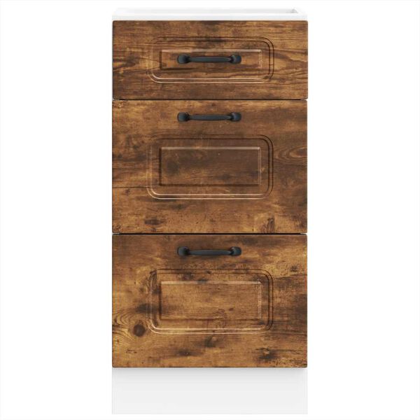 vidaXL k&oslash;kkenunderskab Kalmar konstrueret tr&aelig; r&oslash;get egetr&aelig;sfarve