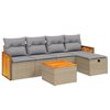 vidaXL havesofas&aelig;t 6 dele med hynder polyrattan beige