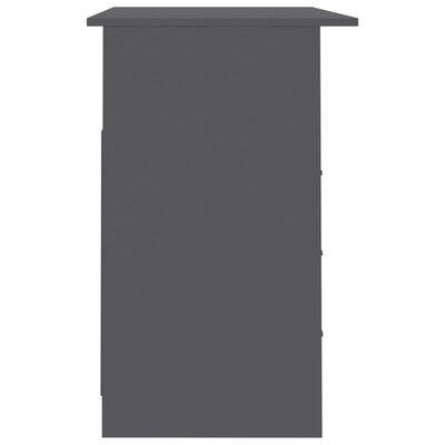 vidaXL skrivebord med skuffer 110x50x76 cm spånplade grå