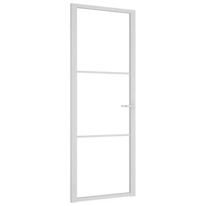 vidaxL d&oslash;r 76x201,5 cm sikkerhedsglas og aluminium hvid