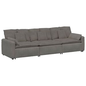vidaXL modulsofa med hynder lysegr&aring;