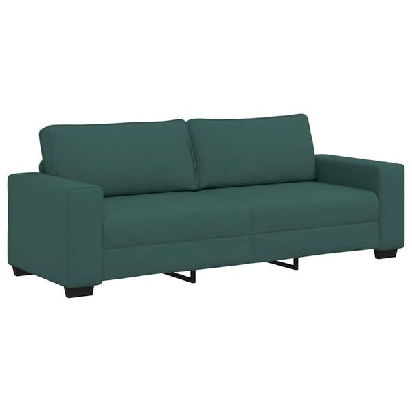 vidaXL 3-personers sofa 220x77x82 cm stof m&oslash;rkegr&oslash;n