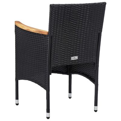 vidaXL spisebordsstole til haven 2 stk. polyrattan sort