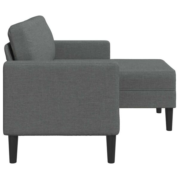 vidaXL 2-personers sofa med chaiselong L-formet m&oslash;rkegr&aring; 125 cm stof