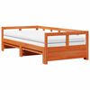 vidaXL daybed m. udtræk madrasser 90x200cm massivt fyrretræ gyldenbrun