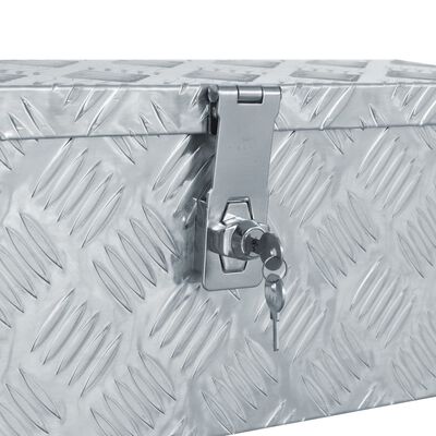 vidaXL aluminiumskasse 48,5 x 14 x 20 cm sølvfarvet