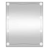 vidaXL v&aelig;gspejl med LED-lys 50x60 cm rektangel glas