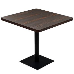 vidaXL bistrobord MDF og stål firkantet 80 x 80 x 75 cm mørk aske