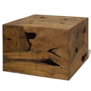 vidaXL sofabord 50 x 50 x 35 cm &aelig;gte teaktr&aelig; brun