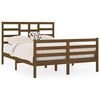vidaXL sengeramme 135x190 cm Double massivt fyrretr&aelig; gyldenbrun