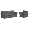 vidaXL Sofa 2 pcs M&oslash;rkegr&aring; 215 x 82 x 80 cm Stof