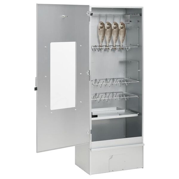 vidaXL rygeovn med r&oslash;gflis 44,5x29x110 cm galvaniseret st&aring;l