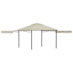 vidaXL pavillon med 2 udvidelige tage 3x3x2,75 cm 180 g/m² cremefarvet