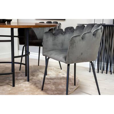 Venture Home spisebordsstol Limhamn velour sort og grå