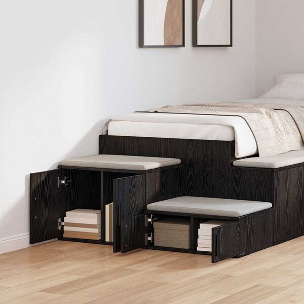 vidaXL Opbevaringsskab 2 pcs Sort eg 127 x 41 x 40 cm Konstrueret tr&aelig;