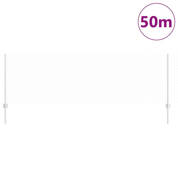 vidaXL Hegn med post S&oslash;lv 0,8 x 50 m St&aring;l