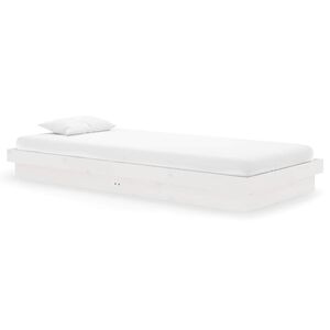 vidaXL sengeramme 90x200 cm massivt tr&aelig; hvid